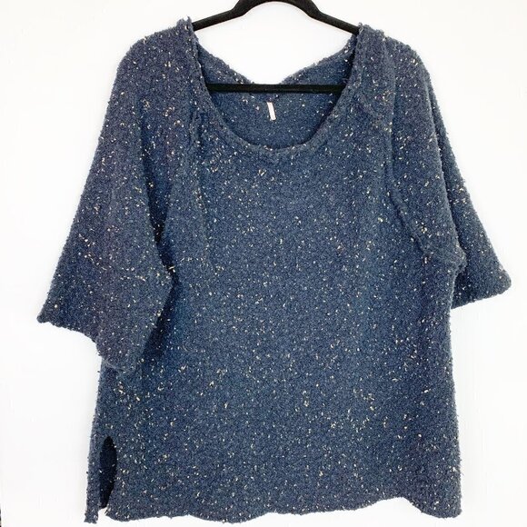 Free People Scoop Neck Boxy Textured Sweater Med - Picture 1 of 9